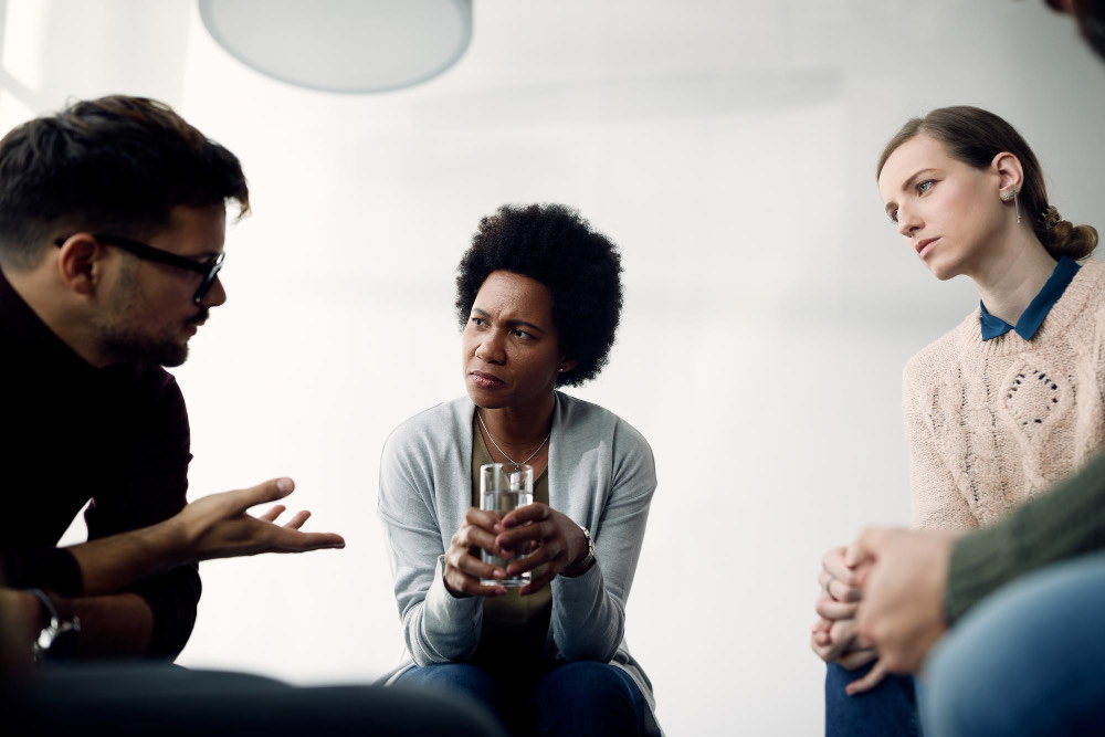 A group therapy session in progress